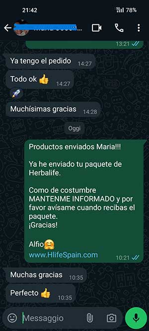 Testimonio cliente Herbalife 4